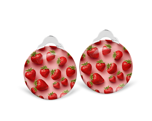 Strawberry Clip on Earrings