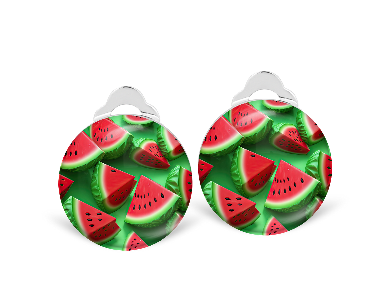 Watermelon Clip on Earrings