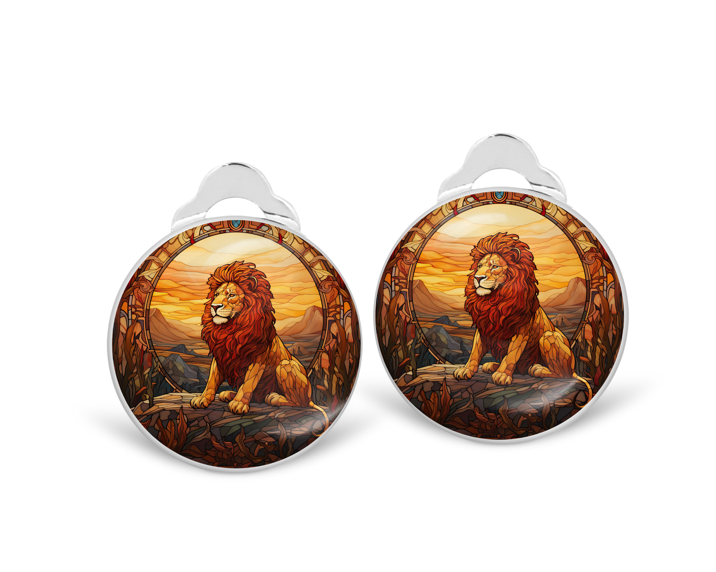 Lion Clip on Earrings