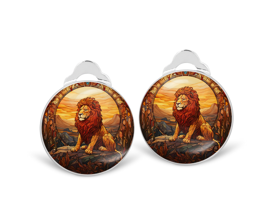 Lion Clip on Earrings