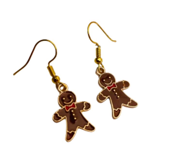 Dangly Gingerbread Man Earrings