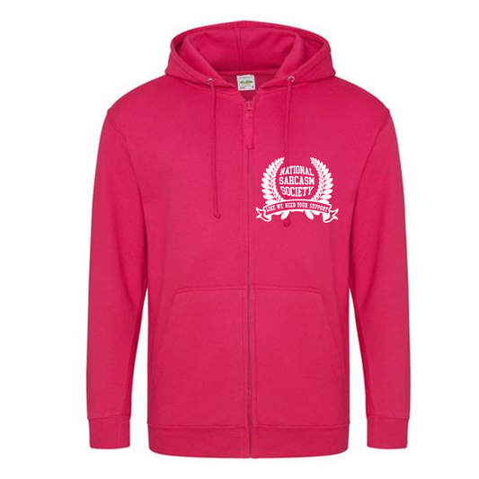 National Sarcasm Society Zipped Ladies Fit Hoodie