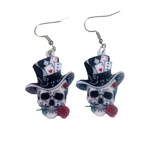 Skull & Rose Earrings