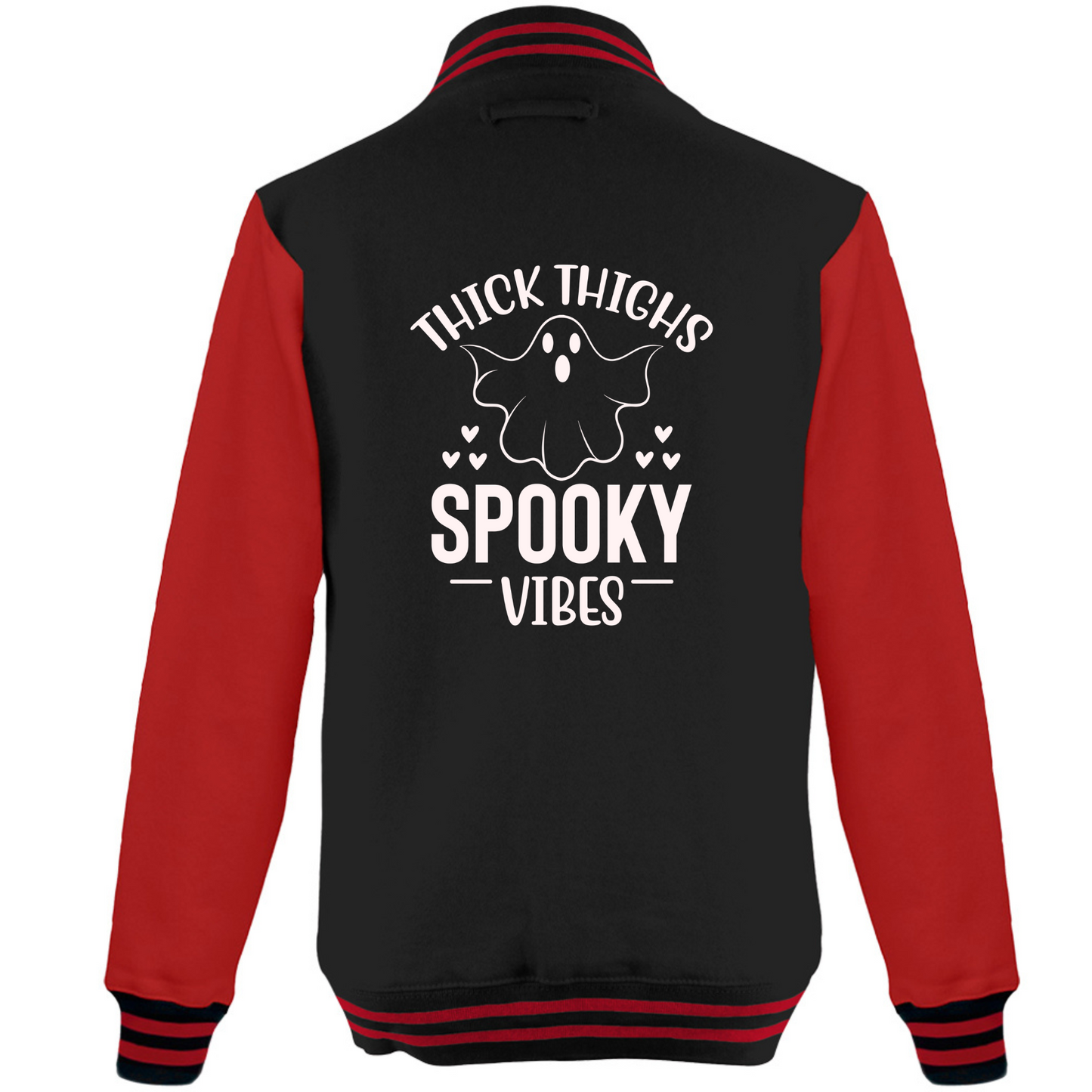 Thick Thighs Spooky Vibes Varsity Jacket