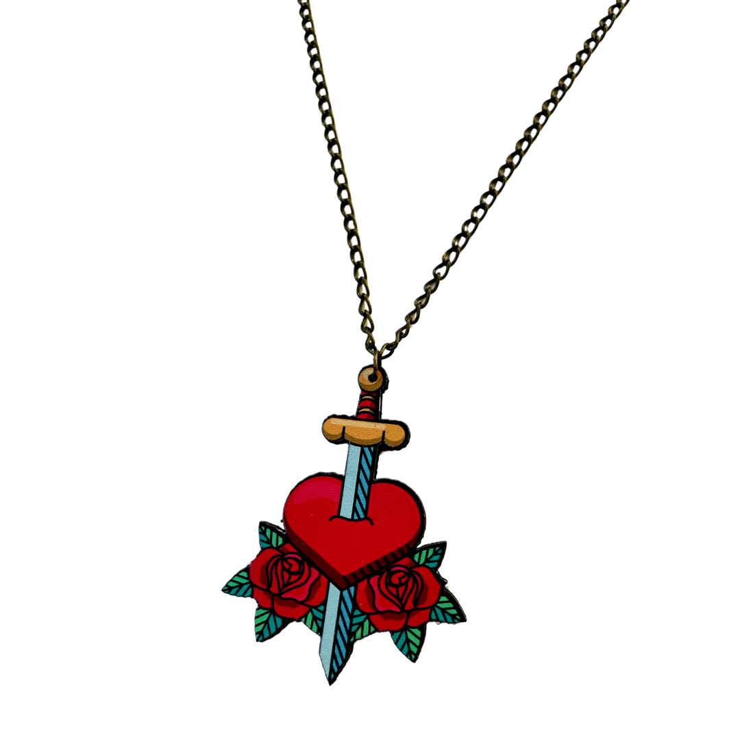 Heart Sword Necklace