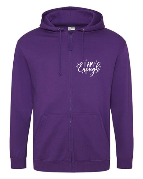 I Am Enough Zipped Ladies Fit Hoodie