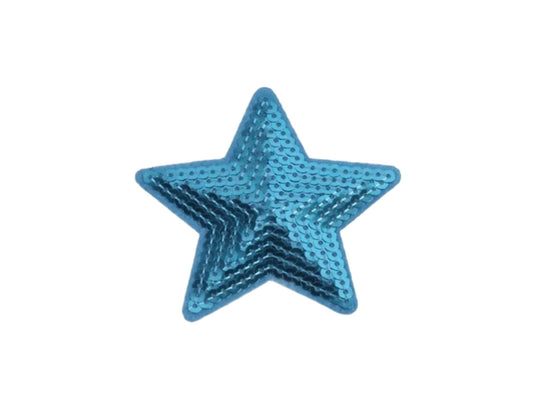 Blue Sequin Star Patch