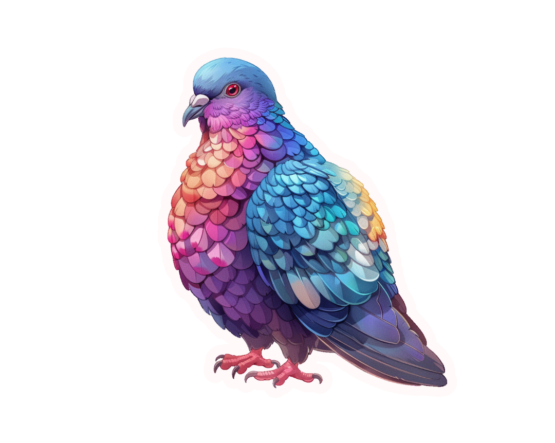 Colourful Pigeon Sticker