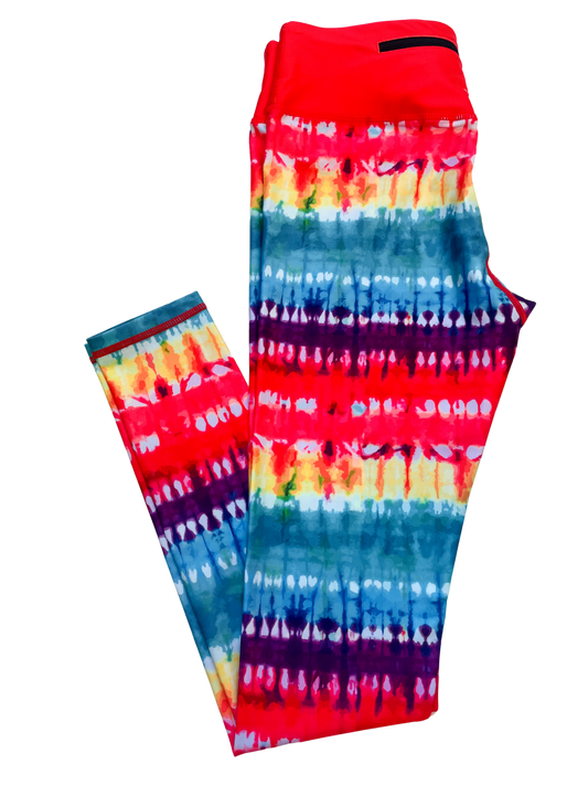 Red Band Tie Dye Active Leggings