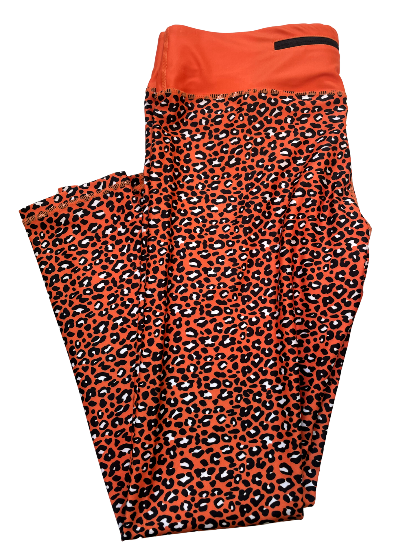 Orange Leopard Active Leggings