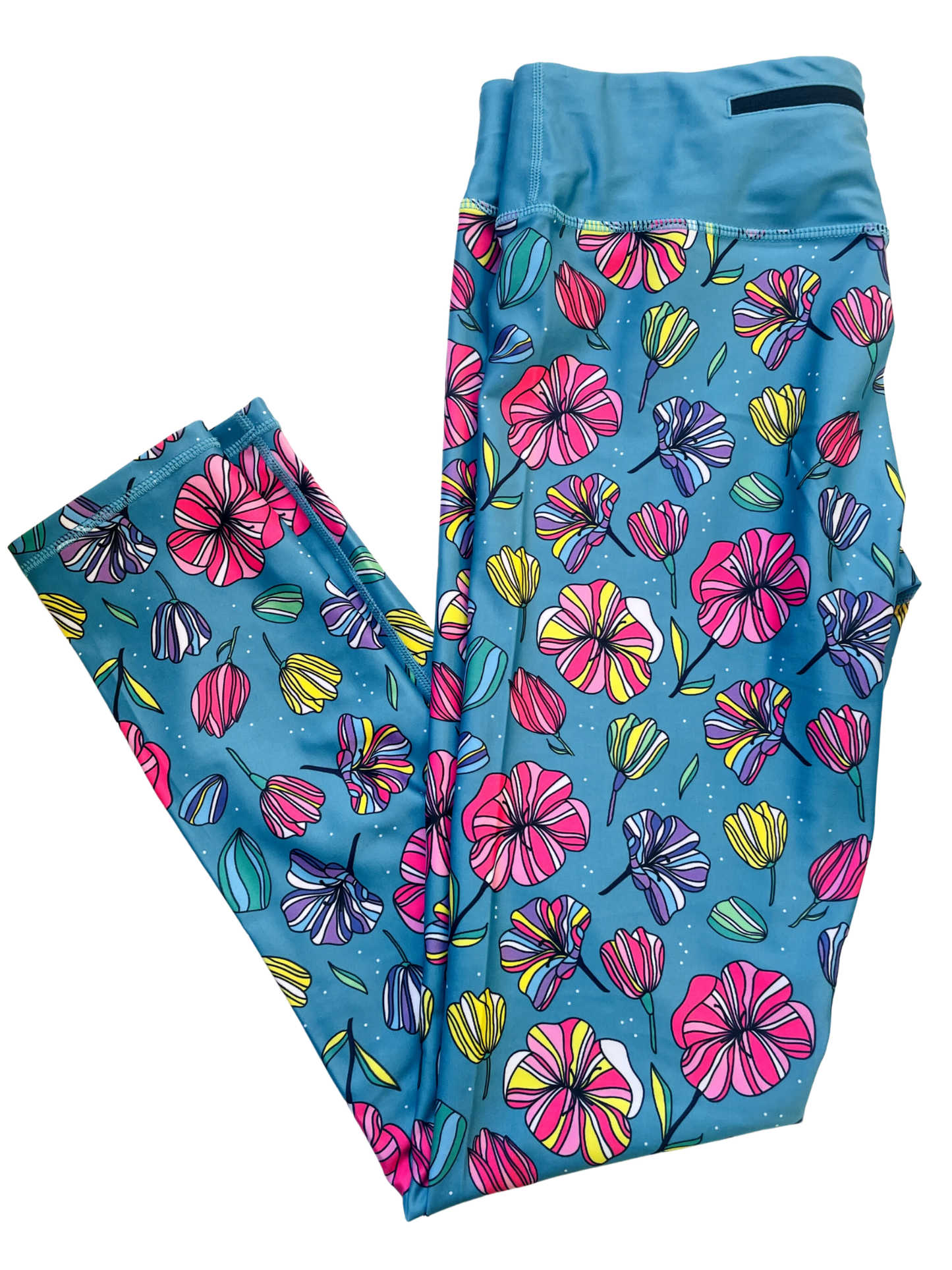 Blue Floral Active Leggings