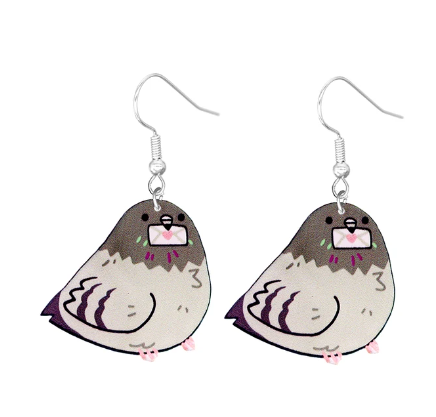 Chunky Pigeon Earrings