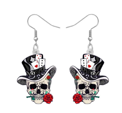 Skull & Rose Earrings