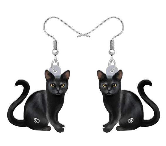 Black Cat Earrings