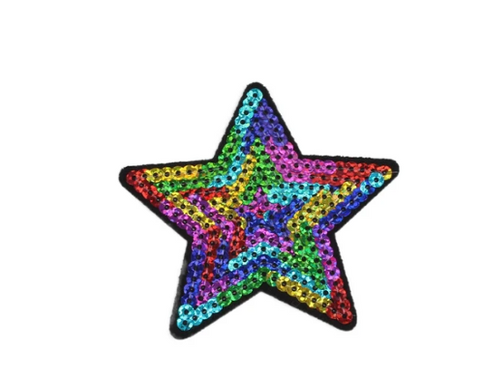 Colourful Sequin Star Patch