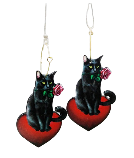 Cat & Heart Earrings