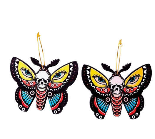 Death Moth Earrings