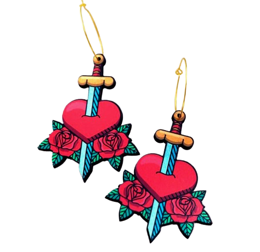 Heart & Sword Earrings