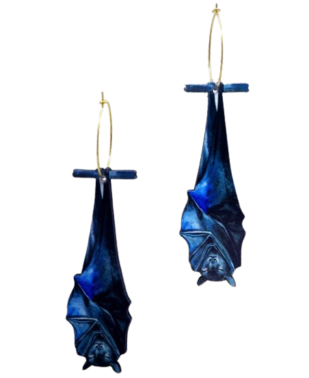 Hanging Bat Earrings