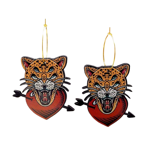 Tattoo Leopard Earrings