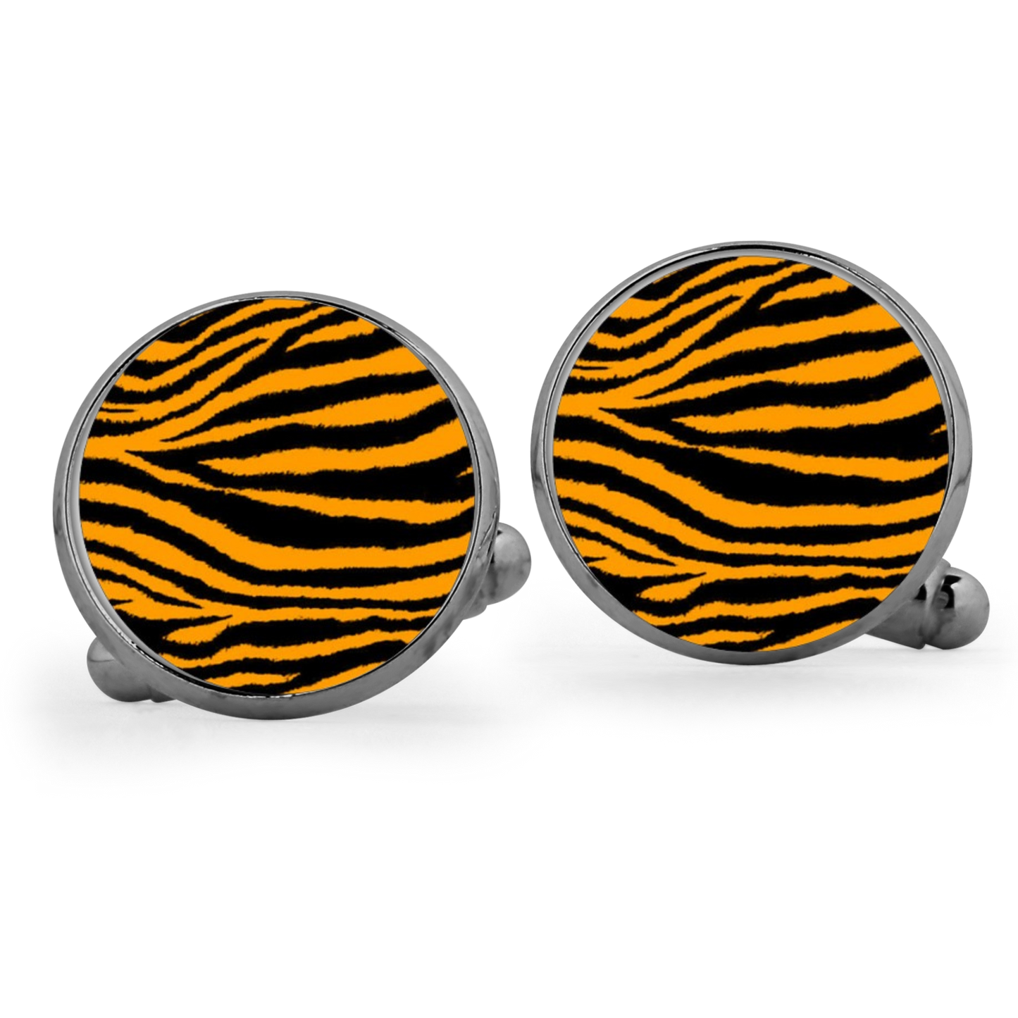 Orange Tiger Print Cufflinks