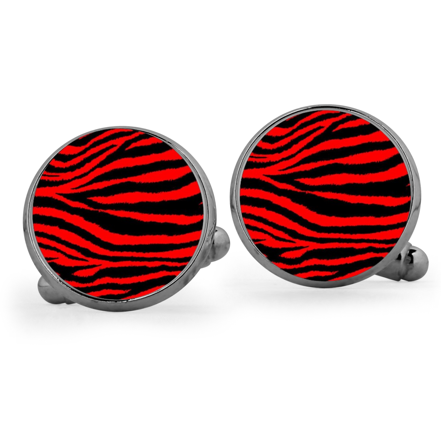 Red Tiger Print Cufflinks