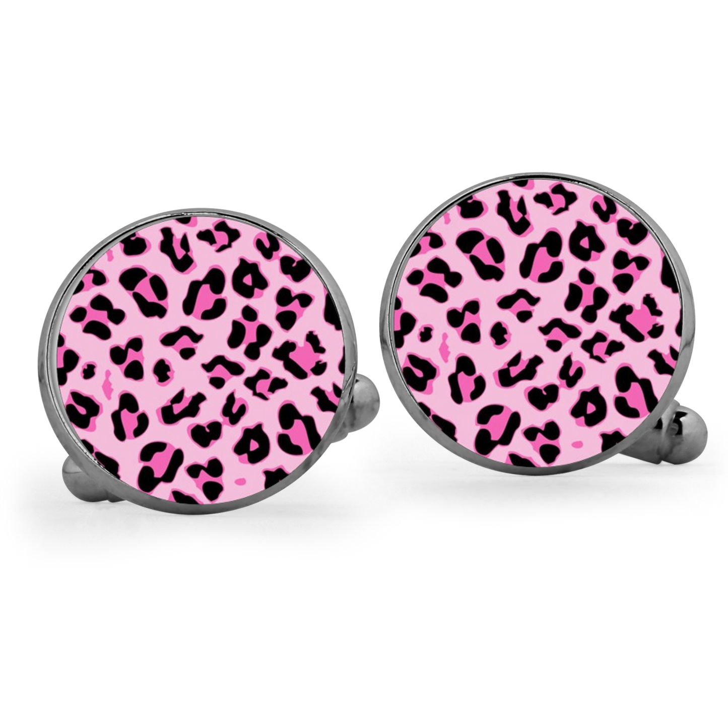 Light Pink Leopard Print Cufflinks