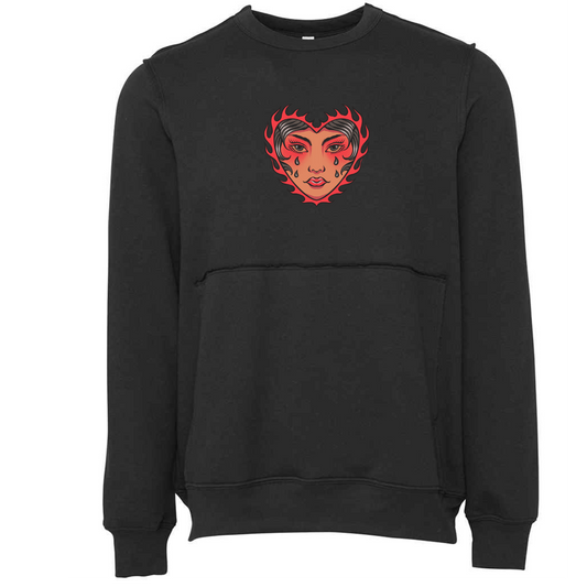 Tattoo Face Raw Edge Sweater