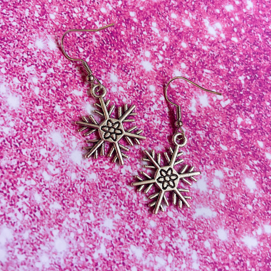 Silver Snowflake Earrings