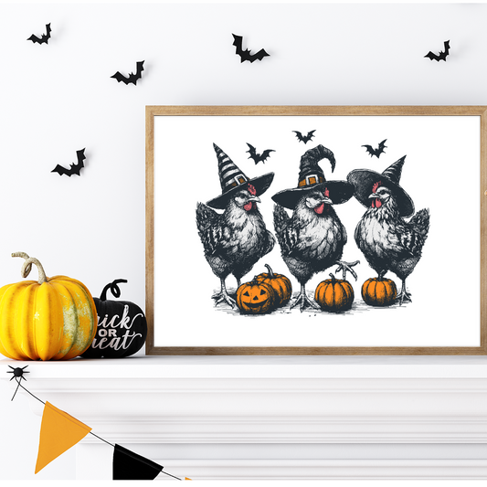 Halloween Hens Art Print