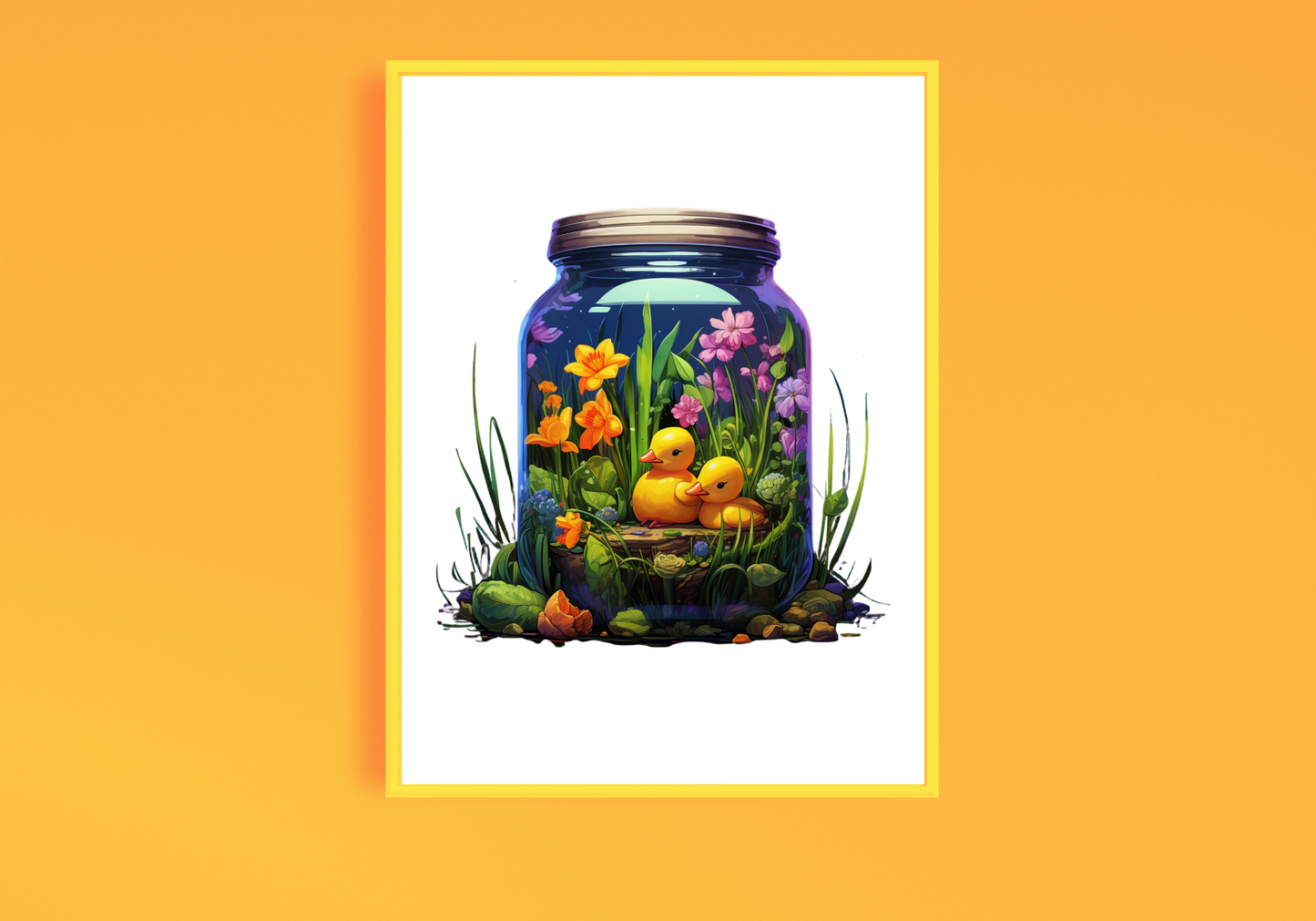 Duckling Jar Art Print