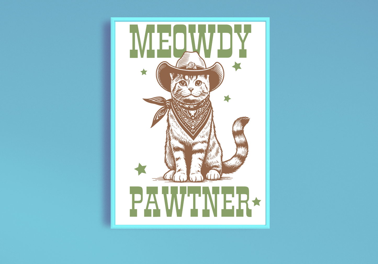 Meowdy Partner Art Print