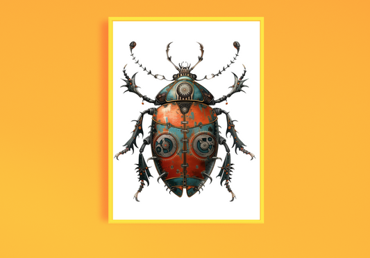 Steampunk Beetle E Art Print