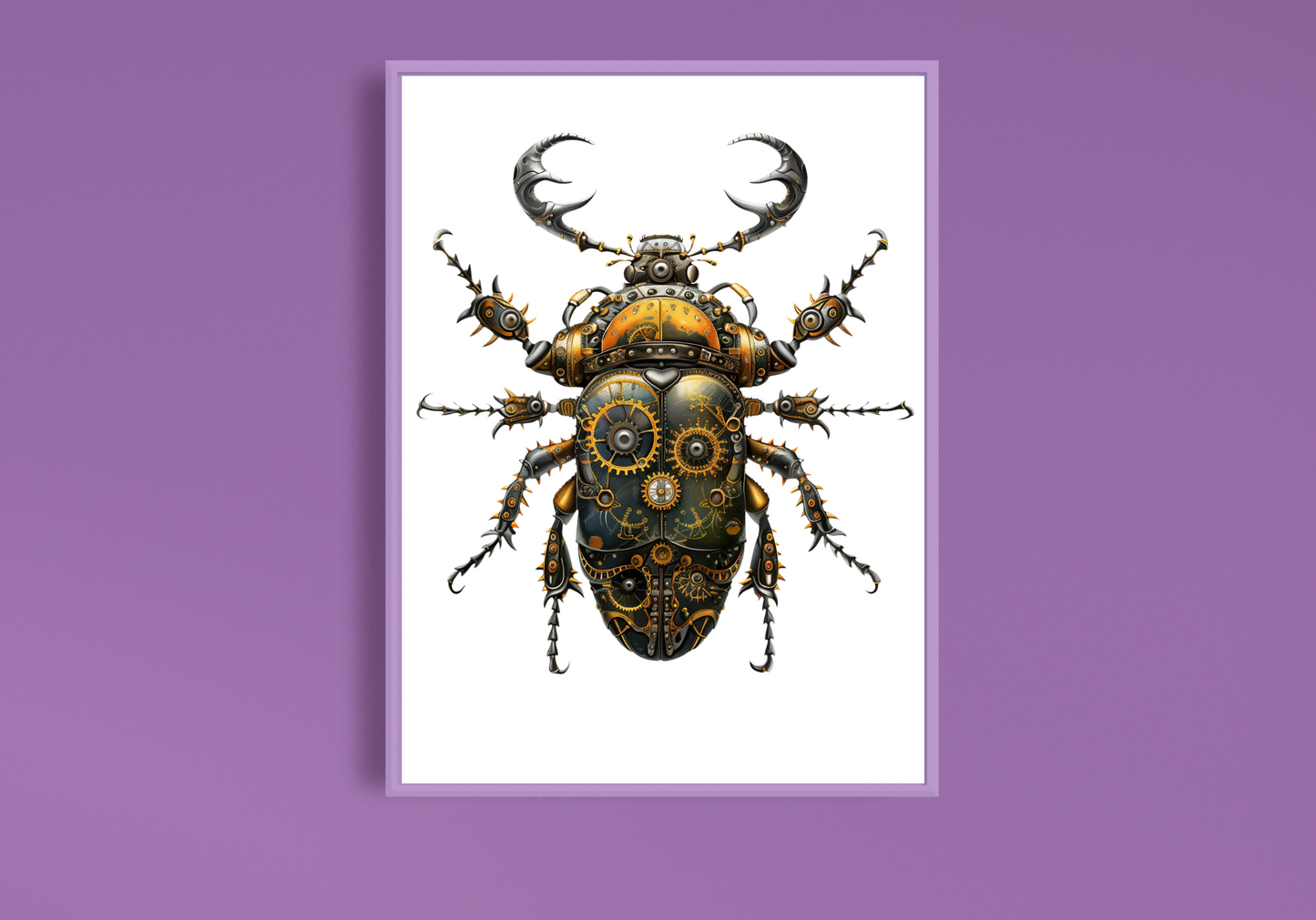 Steampunk Beetle F Art Print