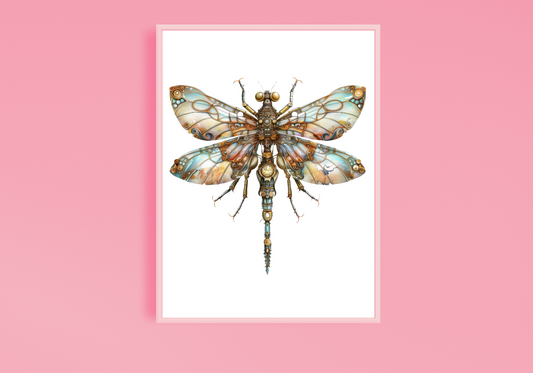 Steampunk Dragonfly A Art Print