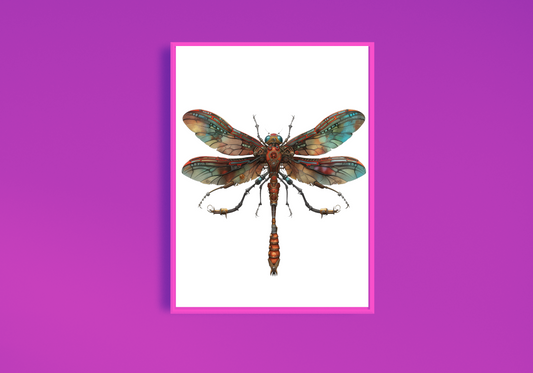 Steampunk Dragonfly H Art Print