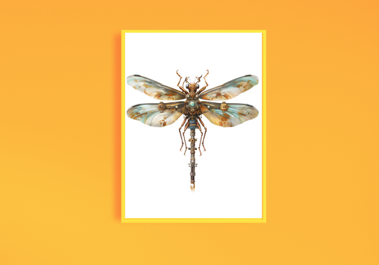 Steampunk Dragonfly G Art Print