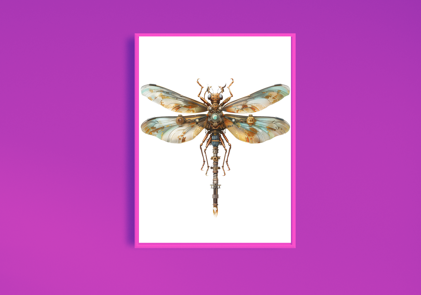 Steampunk Dragonfly J Art Print