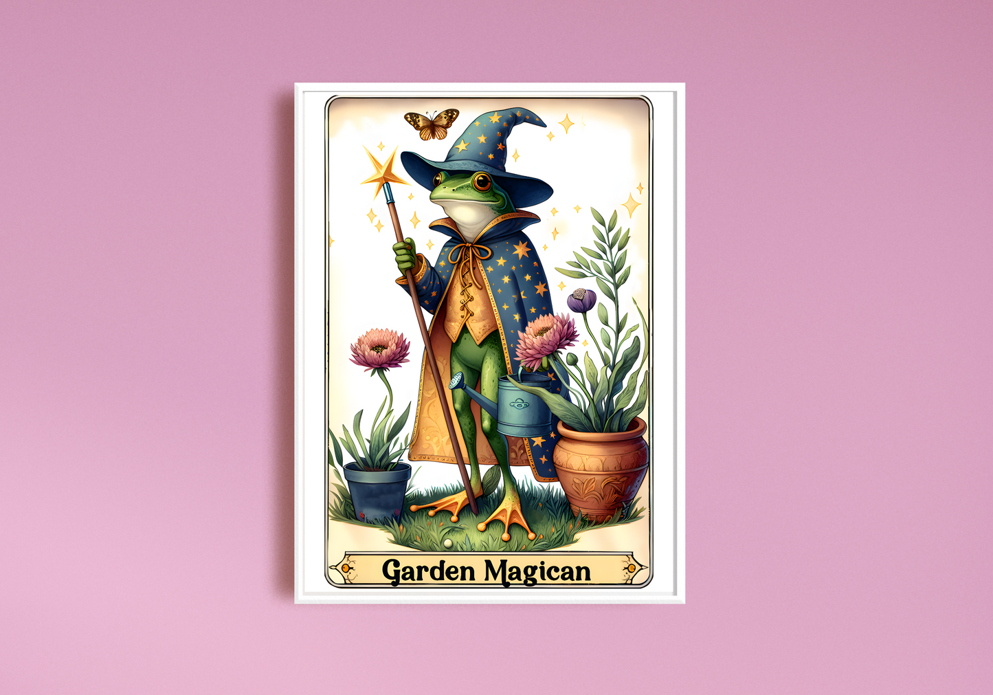 Garden Magician Frog Art Print