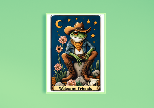 Welcome Friends Frog Art Print