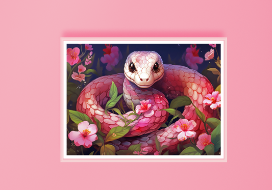 Floral Reptile D Art Print