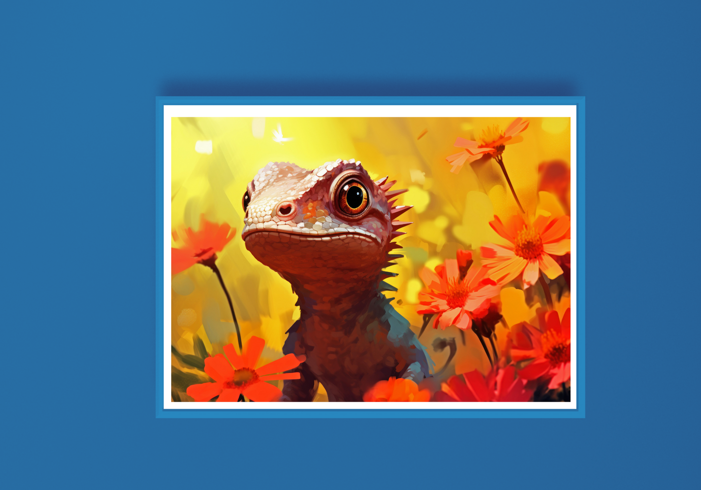 Floral Reptile B Art Print