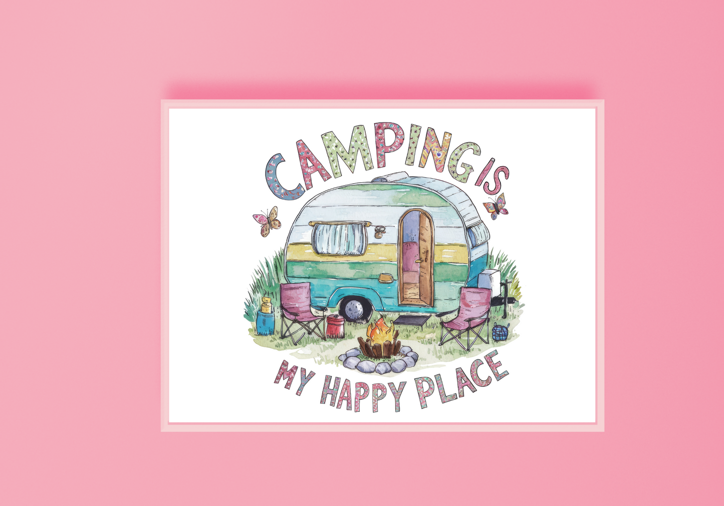 Camping Is My Happy Place Art Print