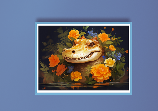 Floral Reptile E Art Print