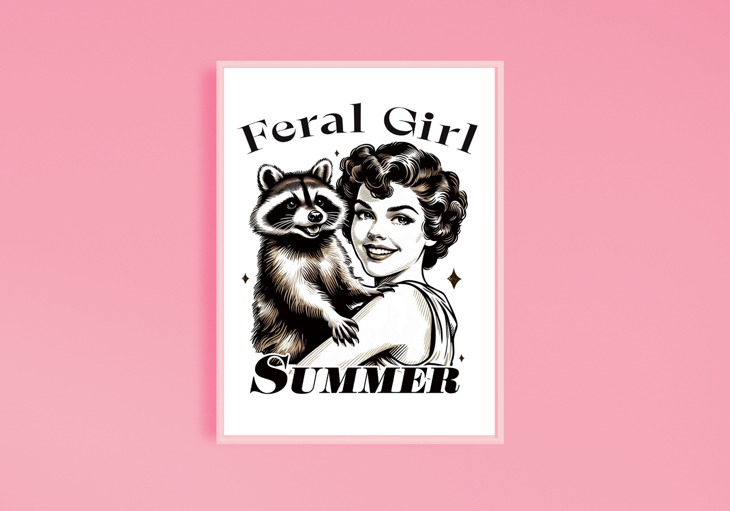 Feral Girl Summer Art Print