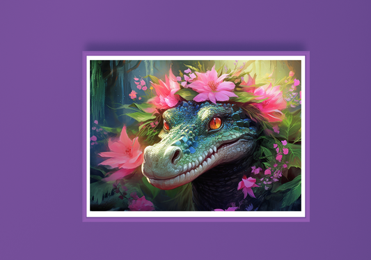 Floral Reptile Art Print F