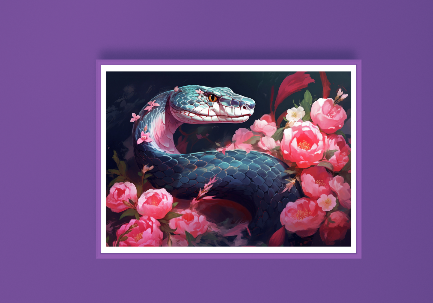 Floral Reptile Art Print G