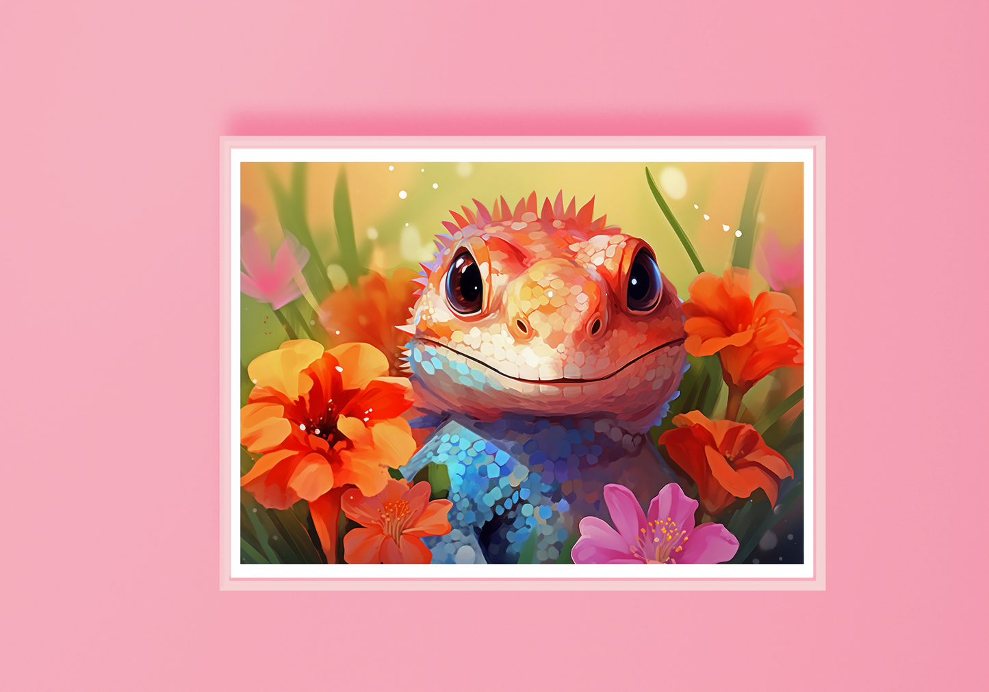 Floral Reptile Art Print E