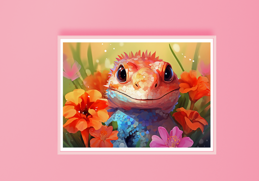 Floral Reptile Art Print E