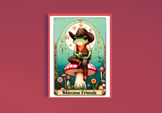 Welcome Friends Frog Art Print